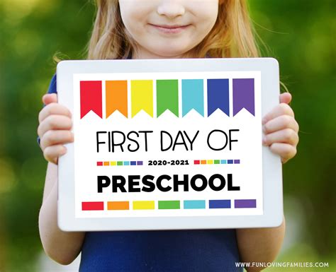 First Day Of Kindergarden Sign First Day Of Kindergarten Sign Printable