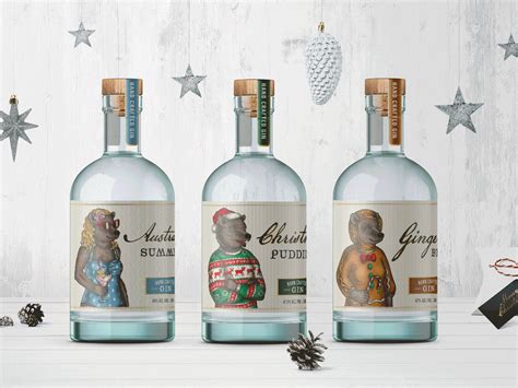 Christmas Gin Labels On Behance
