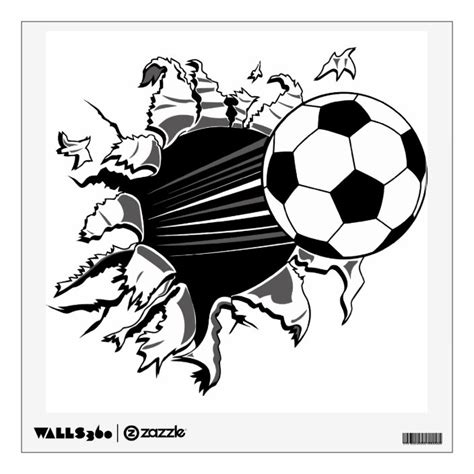 Soccer Ball Busting Out Wall Decal Zazzle