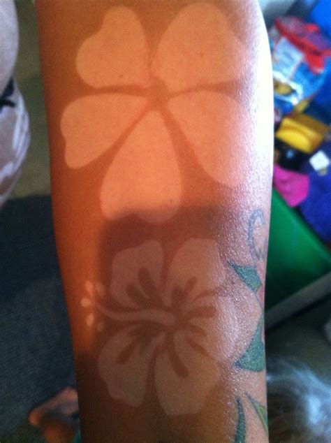 Spray Tan Wflower Tanning Tattoo Stencils On Forearm Summer Fun List