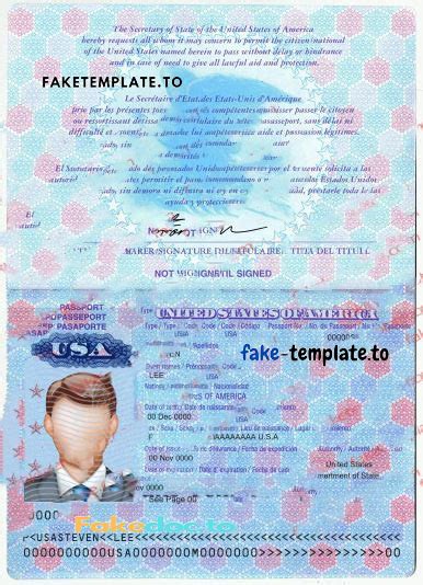 Us Passport Psd Template V Faketemplate Cc