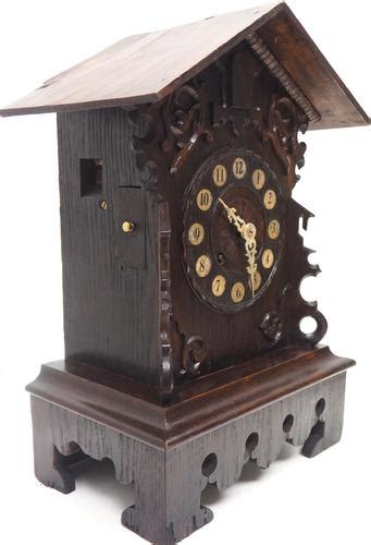 Rare Cuckoo Mantel Clock German Black Forest Carved Bracket Clock