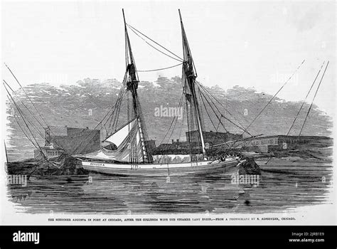 The Schooner Augusta In Port At Chicago After The Collision With The