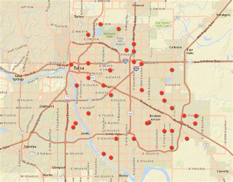 Tulsa Zip Code Map With Streets Map Vectorcampus Map