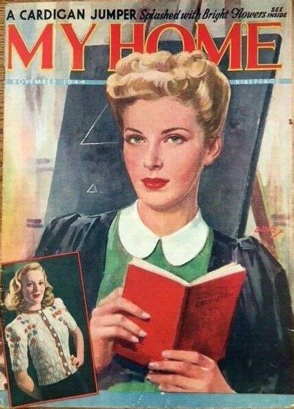 glamour art beautiful cover 1940s fashion house and home magazine vintage magazines