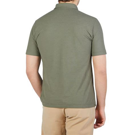 Zanone Military Green Ice Cotton Polo Shirt Baltzar