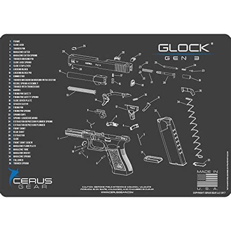 Glock Gen 3 Cerus Gear Schematic Exploded View Heavy Duty Pistol Cle