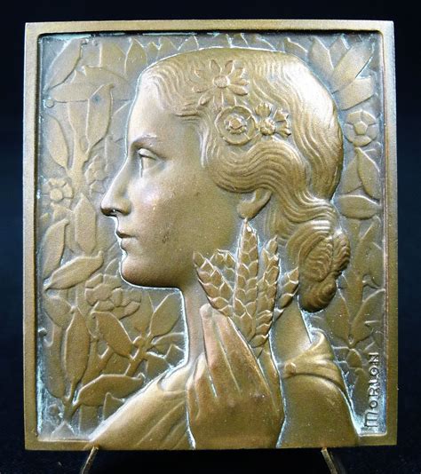 Medaille Bronze Morlon Sc La France Agricole Art Deco
