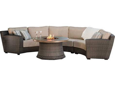 All outdoor fireplaces & fire pits. Agio San Rafael Four-Piece Patio Curved Section and Fire ...
