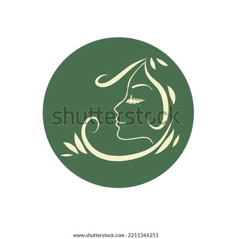 Stylized Pretty Woman Face Long Hair Stock Vector Royalty Free