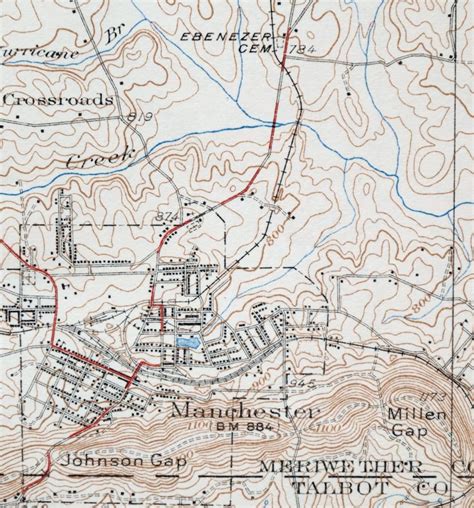 1936 Warm Springs Georgia Vintage Original Usgs Topo Map Etsy