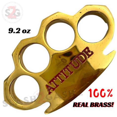 100 Real Brass Knuckles W Attitude 92 Oz Paperweight Slash2gash