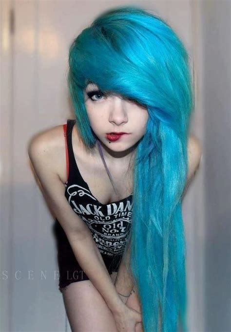 Long Blue Hair Goth Hair Emo Hair Grunge Hair Hair Hair Pretty