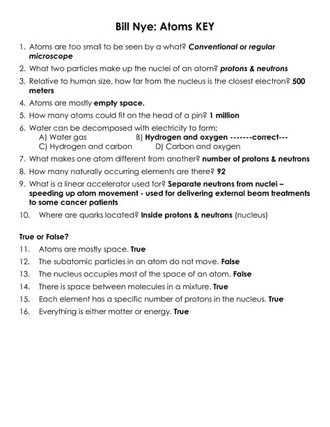 Bill Nye Cells Video Worksheet Answers
