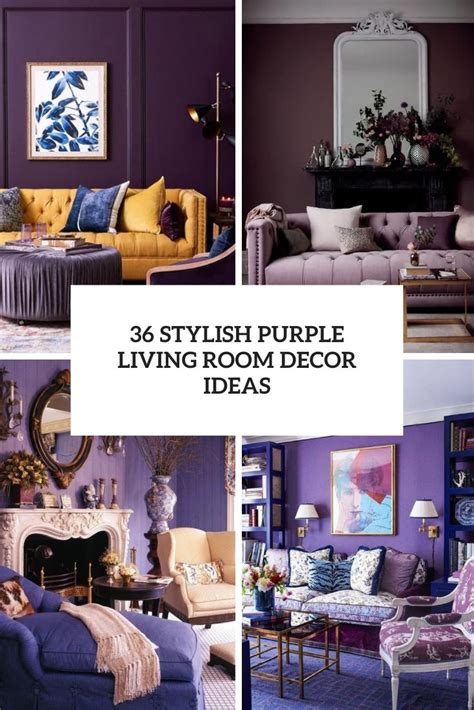 Purple Feature Wall Living Room Ideas Cabinets Matttroy