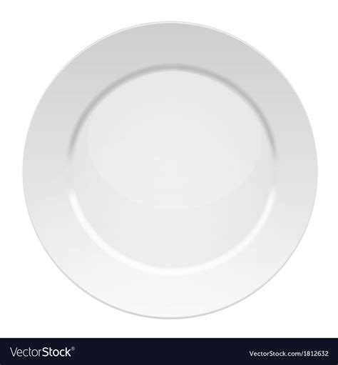 White Dinner Plate Royalty Free Vector Image Vectorstock