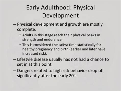 Adulthood Human Growth And Development