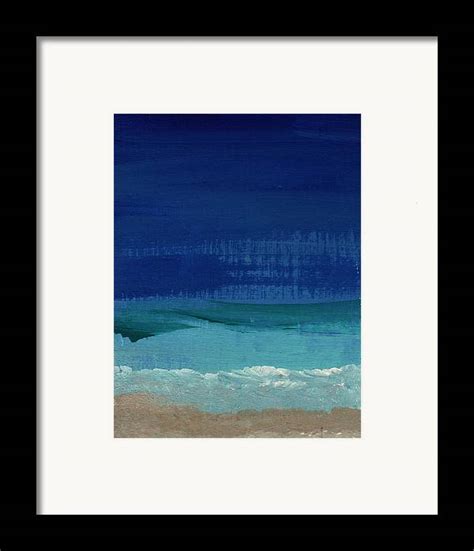 Calm Waters Abstract Landscape Painting Framed Print By Linda Woods
