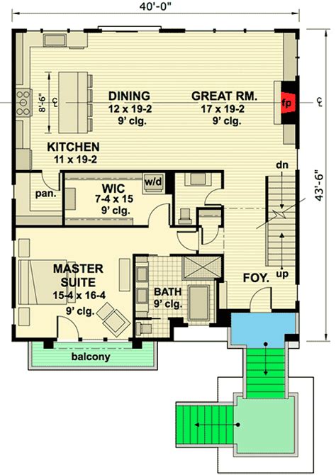 Plan 14633rk Master On Main Modern House Plan House Plans