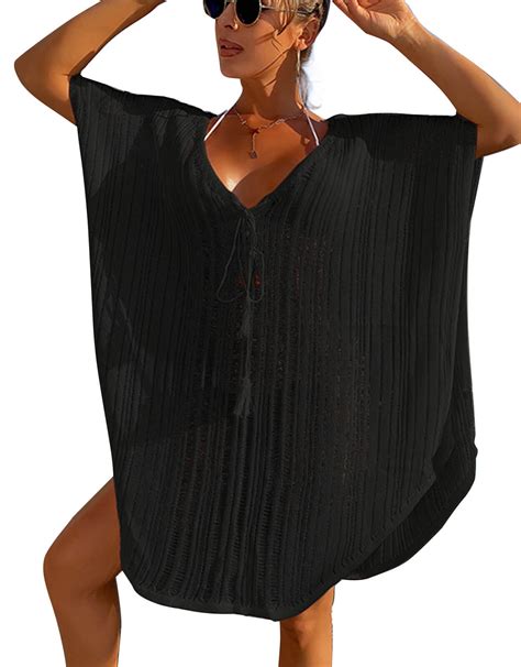 Plus Size Swimsuit Cover Up For Women Summer Sexy Seethrough Knitted