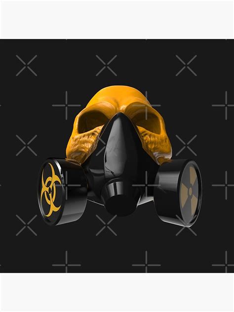 Yellow Skull With Biohazard And Radiation Gas Mask Art Print By