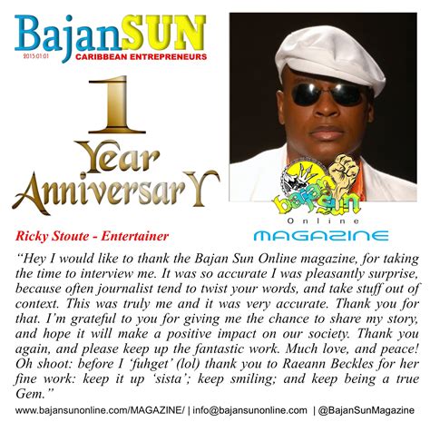 Ricky Stoute Barbadianinternational Entertainer On The Bajan Sun