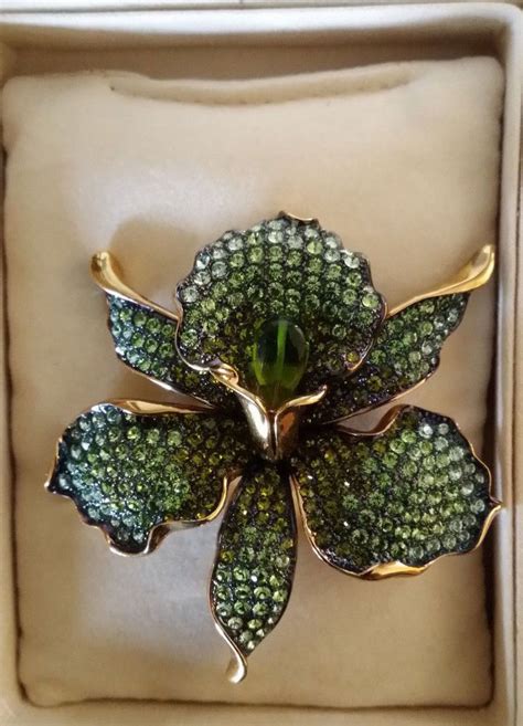 New Wo Tags Carolee Limited Edition Crystal Orchid Brooch