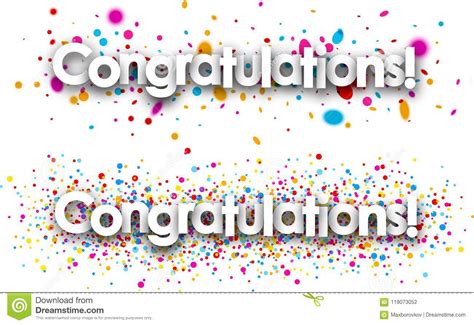 Congratulations Paper Banners Stock Vector Illustration Of