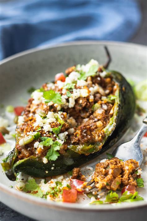 mexican stuffed poblano peppers keto low carb maven