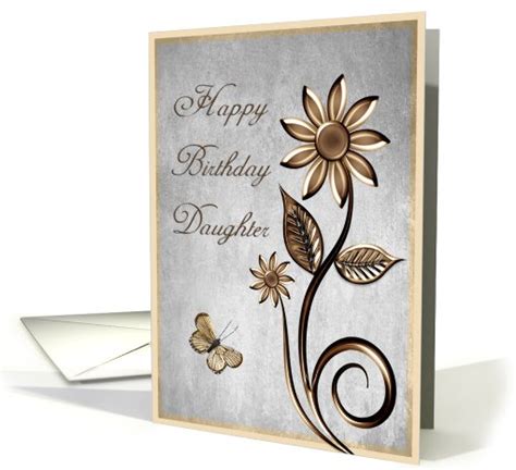 Happy Birthday Daughter Flowers Butterfly Card 624857