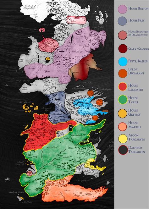 Spoilers Latest Map Of Westeros As Crônicas De Gelo E Fogo Fogo E