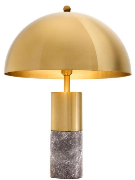 Casa Padrino Luxury Table Lamp Brass Gray Ø 50 X H 70 Cm Table