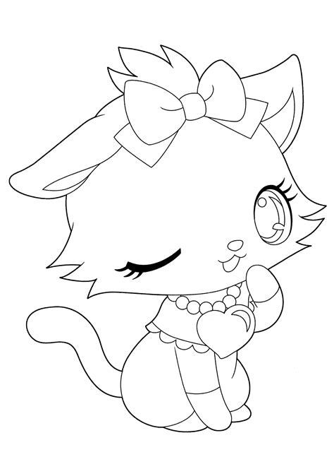 Cute Cartoon Cat Coloring Pages