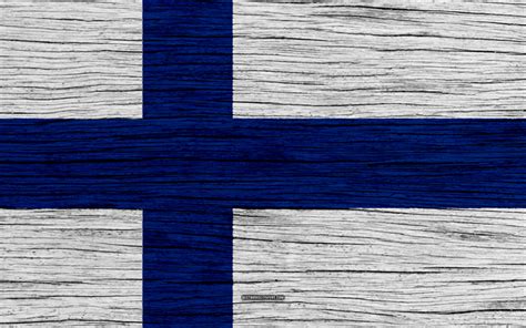 Download Wallpapers Flag Of Finland 4k Europe Wooden Texture