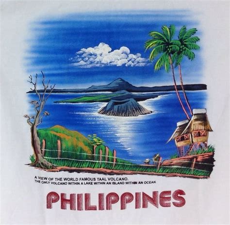 Volcanic unrest at taal volcano has not shown significant variations recently. Taal Volcano Philippines Hand Painted T-Shirt L/XL Dibuho ...