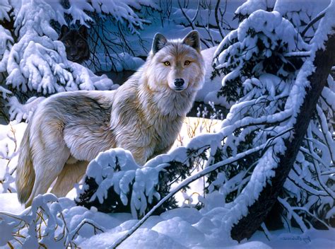 Winter Wolf Art Wallpaper