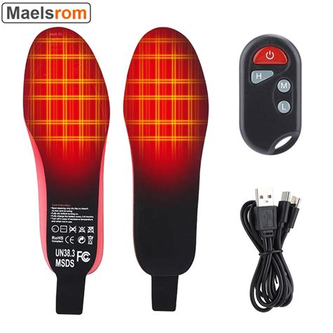 Pair Usb Heated Shoe Insoles Warm Insole With Remote Control Warm Sock