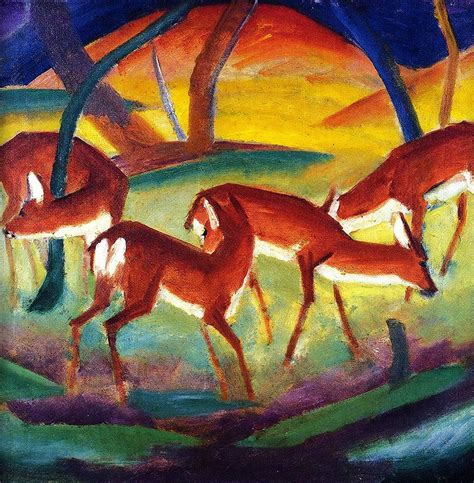 Red Deer I By Franz Marc Giclee Canvas Print Franz Marc A Master