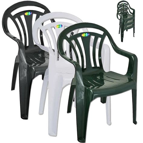 Plastic Garden Low Back Chair Stackable Patio Outdoor Party Seat Chairs