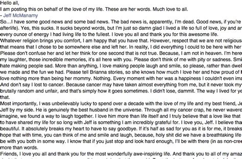 Husband Posts His Wifes Goodbye Letter To Facebook After Her Death Elephant Journal
