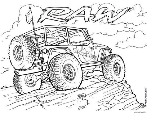 Teraflex Coloring Page Monster Truck Coloring Pages Jeep Drawing My