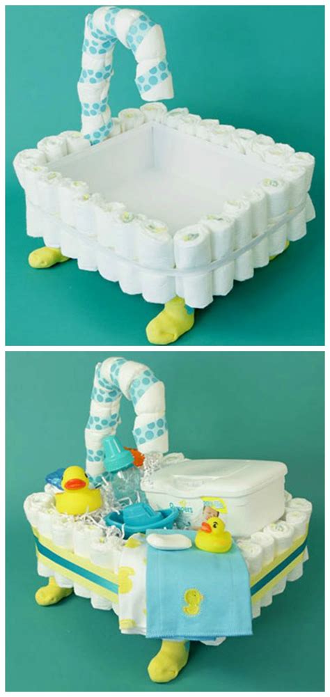 Wood bathtubs have an exquisite look. How to Make a Bathtub Diaper Cake | Diaper cakes girl ...