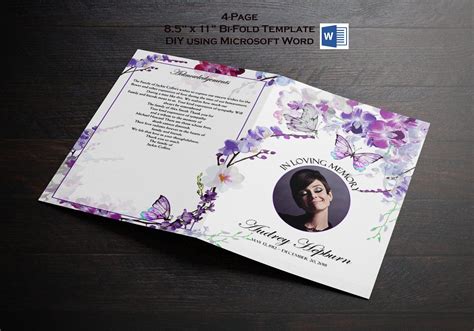 Diy Memorial Program Funeral Program Template Remembrance Etsy Artofit