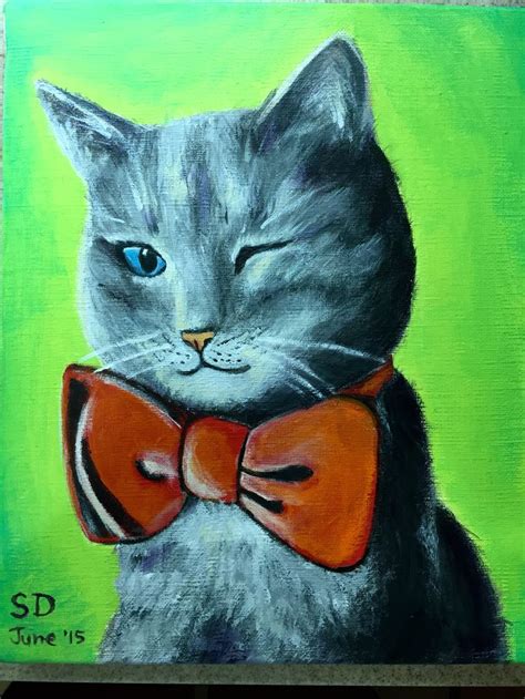 Because I Can Funny Cats Artwork Acrylic Painting