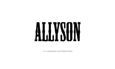 Allyson Name Tattoo Designs