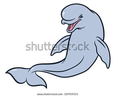Happy Smiling Beluga Whale Cartoon Vector Stock Vector Royalty Free