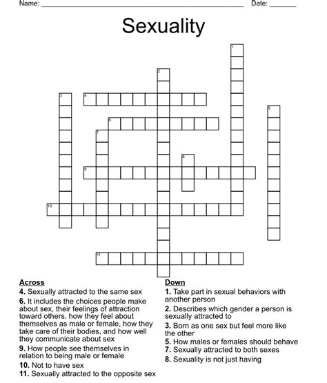 Sexuality Crossword Wordmint
