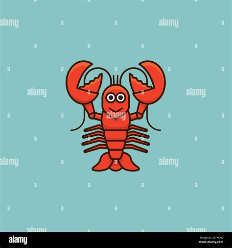 Cartoon Lobster Character Vector Illustration For Lobster Day On June