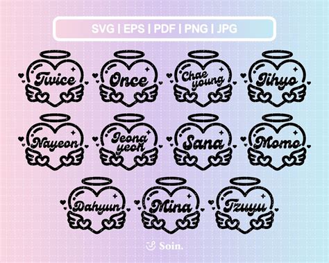 Twice Svg Png Pdf  Eps Twice Member Lightstick Decal Vector