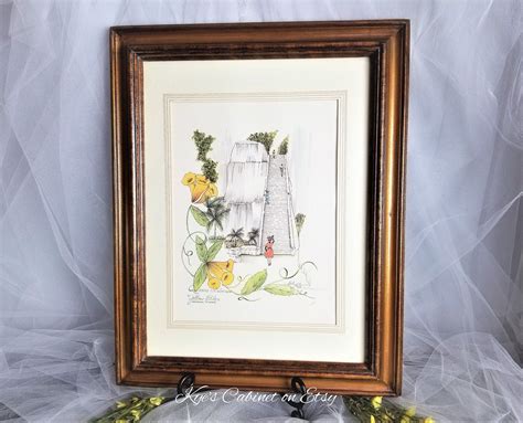 Elyse Wasile Watercolor Queens Staircase Yellow Elder Framed Print Bahamas Artist Signed